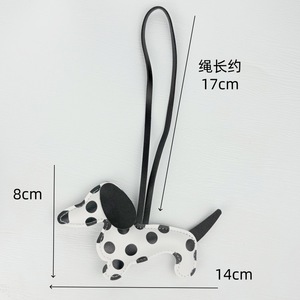 Nouveau porte-clés de voiture en PU <span class=keywords><strong>Teckel</strong></span> tacheté, pendentif chien mignon et dodu, breloques de porte-clés en cuir tendance pour accessoires de sac, en stock - Product Image 6