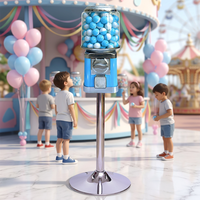 Distributeur automatique de bonbons et de balles rebondissantes Niudele de haute qualité, capacité 140-200 pièces, en PC/ABS bleu, avec systèmes de paiement par jetons, garantie 1 an