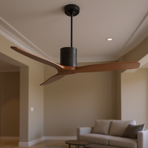 Ventilateur de plafond 52 pouces, 3 pales en bois, moteur DC, télécommande, usage domestique - Product Image 2