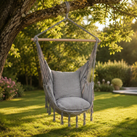 Chaise hamac en toile de coton Boho brésilien balançoire hamac suspendu avec 2 oreillers pour intérieur et extérieur pour le camping et les voyages