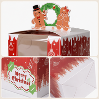 Boîte cadeau en papier rouge pour Noël avec poignée et fenêtre, boîte à friandises de Noël pour biscuits, chocolats, cadeaux de fête, emballage de Noël