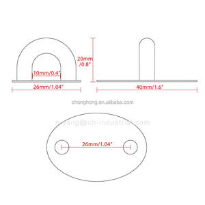 Placa de Anclaje Ovalada Personalizada de Acero Inoxidable SUS304 con Ganchos Superiores, Herrajes Marinos, Accesorios para Barcos, Placa de Anclaje para Cubierta - Product Image 2