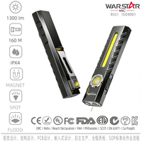 Lampe de poche EDC multi-LED rechargeable USB 1600LM, lampe de travail magnétique avec laser UV rouge et lumière latérale ambre, personnalisable OEM