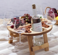 Table à vin portable 202405, caddie à vin, planche à charcuterie compacte, plateau de service personnalisé