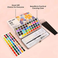 Boîte de Palette de Kit d'aquarelle personnalisée promotionnelle populaire de 50 couleurs pour les artistes amateurs amateurs et les amateurs de peinture