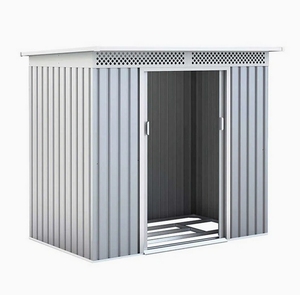 <span class=keywords><strong>Caseta</strong></span> Metálica Multifuncional 2 en 1, Color Gris, con Tragaluz, para Jardín, Almacenamiento de Herramientas - Product Image 2