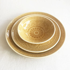 Joyye-platos de cerámica para <span class=keywords><strong>restaurante</strong></span>, juego de platos de cerámica poco profundos, gran oferta - Product Image 1