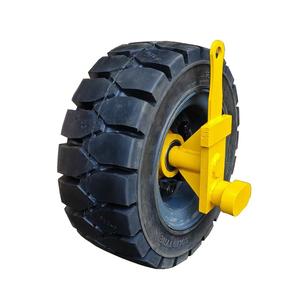 Juego de Ruedas Giratorias para Contenedores de 10 Toneladas de Uso Rudo Tipo Plano de Goma con Elevación Hidráulica para Transporte ISO - Product Image 1