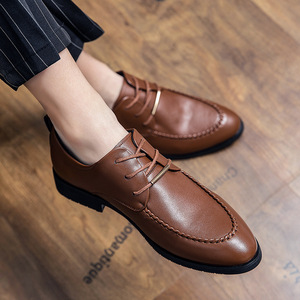 Nuevos zapatos derby de cuero de lujo con cordones y tacón bajo para atuendos formales de boda para hombres, zapatos hechos a mano. - Product Image 2