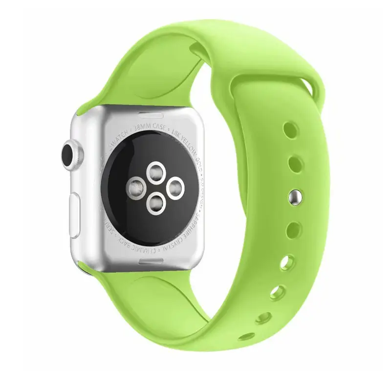 Bracelet de rechange pour montre Apple Watch, Silicone, 18mm, 38mm, 40mm, 42mm, 44mm, Sport, série 5, 4, 3, 2, 1