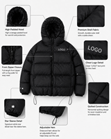 Veste matelassée en nylon à capuche personnalisée avec logo streetwear, veste d'hiver pour l'extérieur, réversible, imperméable, rembourrée en duvet