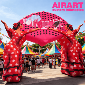 Arco Inflable Comercial de Alquiler con Diseño de Dama Española con <span class=keywords><strong>Puntos</strong></span> <span class=keywords><strong>Rojos</strong></span>, Arco Inflable con Personaje Impreso Digitalmente - Product Image 4