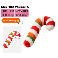 Jouet en peluche personnalisé en coton PP CE ASTM, bonbon en forme de canne coloré, réaliste, pour cadeau de Noël