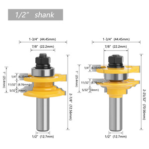 Fresa para espigas de marco con mango de 1/2 pulgada para carpintería, puertas de gabinetes de MDF y paneles de puerta - Product Image 2