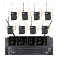 Sistema de Micrófono Inalámbrico Profesional UHF de 8 Canales, 640-690mhz