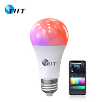 Bombilla LED inteligente RGB regulable con control de aplicación, enchufe E27, sincronización de música y función de temporizador para dormitorio y sala de estar
