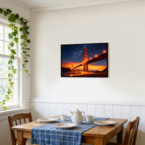 Stampa su Tela per Cornici Artistiche, Quadro con Illuminazione LED, Decorazione con Immagine di Ponte per Interni Moderni, Design Personalizzato - Product Image 4
