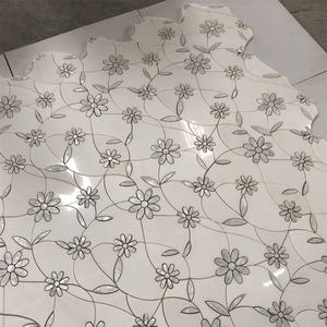 Modernes Design Superweiße Marmor-Perlmutt-Wasserstrahl-Mosaikfliese für Innenwände in Hotels Grafikdesign Inbegriffen - Product Image 1