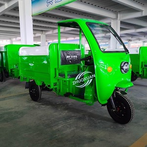 Triciclo Eléctrico Cerrado de Acero Inoxidable de 48V 580W, Camión de Recolección de Residuos con Volquete Hidráulico de 400L, Capacidad de Carga de 200-300 kg y Alcance de 90 km - Product Image 3