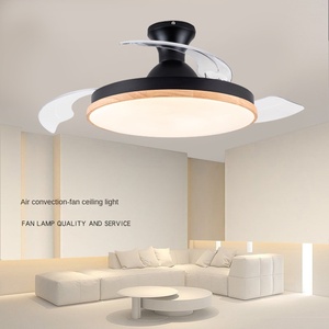 พัดลมเพดาน LED พร้อมใบมีดแบบซ่อน3สีรีโมทควบคุมเสียงรบกวนต่ำสำหรับห้องนั่งเล่นและห้องรับประทานอาหาร - Product Image 2