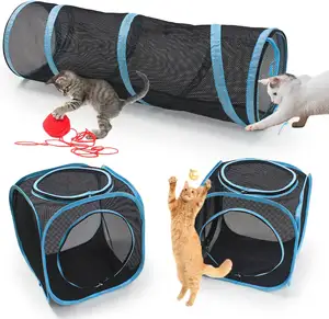 Vendita calda tenda per mobili per gatti per box per interni ed esterni tunnel per gatti portatili forniture per animali domestici per canile all'aperto