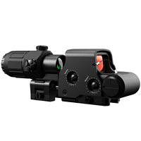 T-EAGLE 558 Holographic Sight+ G33 Magnifier Waterproof Aluminum Alloy Hunting Magnifying Glass Combo Red/Green Light 20mm Laser