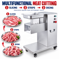 Trancheuse Électrique Commerciale pour Viande Fraîche – Machine à Couper le Porc, le Bœuf et le Poulet pour Trancher, Déchiqueter et Couper en Dés – Idéale pour Boucherie et Restaurant