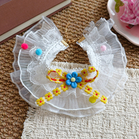 Accessoires pour animaux de compagnie : Bandana et chapeau de paille écologiques, mignons, pour chats et chiens de petite et moyenne taille, avec nœud, style adorable