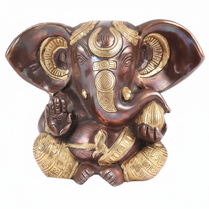 Sculptures de seigneur Ganesha en laiton, marron, or et Bronze, faites à la main, Statue, décoration de la maison, articles cadeaux, hauteur: 12 cm, SNS-1428 - Product Image 1