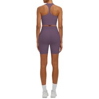 Nouvel ensemble de yoga transfrontalier effet seconde peau, dos nageur, taille haute, anti-transpiration, 2 pièces, short de fitness pour femme, entraînement sportif