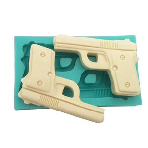 Pistol Fondant Cake Silicone <b>Mold</b> 2 Pieces For DIY Chocolate Baking Cake Tools - Product Image 1