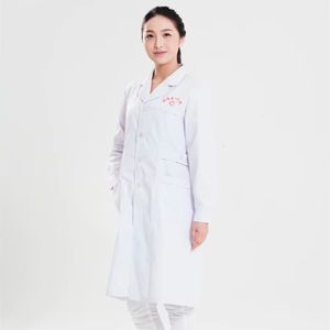 White Women Polyester Cotton <b>Long</b> Sleeve <b>Coat</b> Pharmacy Apparel Lab <b>Coat</b> - Product Image 1