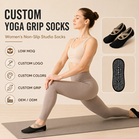 Chaussettes de yoga d'hiver personnalisées à motif antidérapant avec lettres, emballage couleur, OEM ODM, faible MOQ, directement de l'usine