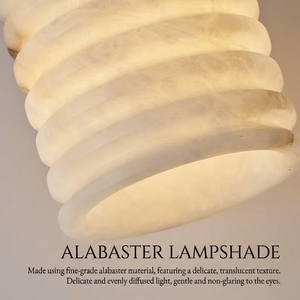 Lustre sophistiqué en albâtre blanc, suspension cylindrique en marbre à bords nettes <span class=keywords><strong>pour</strong></span> chambre, restaurant, bar - Product Image 5