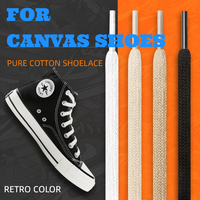 Lacets de chaussures décontractés unisexes en coton solide de 7 mm SB AF, lacets plats pour chaussures décontractées, lacets en toile avec sac d'emballage