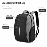 Mochila para Portátil con Logotipo Personalizado, 15.6 Pulgadas, Carga USB, Expandible, Resistente al Agua, para Viajes de Negocios, para Hombre