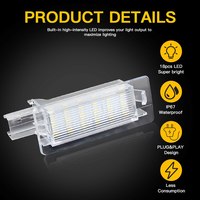 2Pcs Canbus LED Lampe de Plaque d'Immatriculation Compatible pour Renault Clio III Grand Tour Dacia Duster Lodgy Logan MCV MK1 MK2