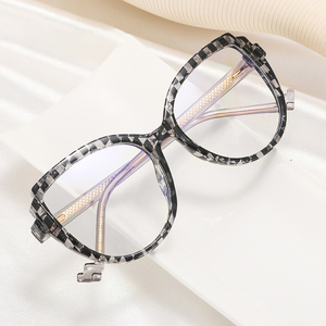 Monture de lunettes œil de chat léopard tendance bloc anti-lumière bleue Designer mode femmes grandes lunettes monture lunettes de prescription - Product Image 1