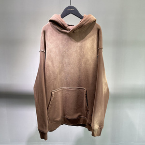 H5541 New Style Wholesale Custom 380 Gsm Cotton Blends Fleece Lined Monkey Washed Hoodies Oversized Hoodies - Product Image 2