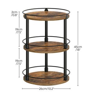Three Tier Kitchen <b>Spice</b> <b>Rack</b> Iron Wood <b>Rotating</b> Storage Organizer For Condiments And Utensils - Product Image 2