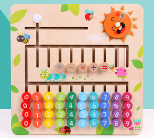 Giocattoli educativi in legno giocattoli matematici montessori strumenti di illuminazione matematica giocattoli da tavolo di riconoscimento - Product Image 2