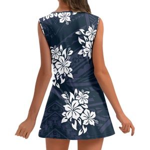 Vestido <span class=keywords><strong>de</strong></span> verano con estampado <span class=keywords><strong>de</strong></span> tatuaje aborigen <span class=keywords><strong>de</strong></span> Samoa Polinesia, patrón <span class=keywords><strong>de</strong></span> flor <span class=keywords><strong>de</strong></span> hibisco Tropical, Vestido corto, vestido <span class=keywords><strong>de</strong></span> animadora por sublimación - Product Image 2