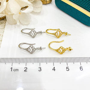 Accessoires de perles DIY en argent S925, crochet d'oreille dynamique et tendance avec perles de 8 à 11 mm et support à ongles vide 21298 - Product Image 4