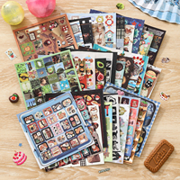 Simno 30 feuilles de stickers japonais Kawaii sur le thème des en-cas et des animaux, décorations lapin et chiot pour journal, scrapbooking et loisirs créatifs