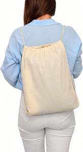 Bolsa de Lona Resistente y Reutilizable con Cordón de Algodón, Mochila Deportiva, Bolsa de Gimnasio para Hombres y Mujeres - Product Image 3