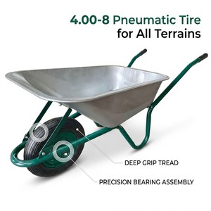 <span class=keywords><strong>Brouette</strong></span> de chantier <span class=keywords><strong>120L</strong></span>, capacité de charge 180KG, plateau galvanisé, robuste, carretilla - Product Image 3