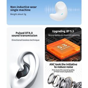 中国工厂价格无线耳机SM01 TWS耳机高清低音音质运动睡眠辅助隐形耳塞 - Product Image 3