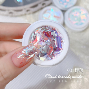 Famosa en Internet, botella blanca 3D, lámina europea, 10g, arte de uñas, nube, brocado, Aurora, Flash, hada, sueño, Color, uñas superfinas - Product Image 4