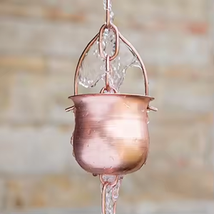 Chaîne <span class=keywords><strong>de</strong></span> pluie ronde <span class=keywords><strong>japonaise</strong></span> en métal <span class=keywords><strong>de</strong></span> 260cm 8.5ft pour gouttières avec adaptateur inclus à vendre - Product Image 3