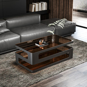Meubles de maison de style nordique moderne de luxe <span class=keywords><strong>en</strong></span> gros, <span class=keywords><strong>table</strong></span> basse noire avec plateau <span class=keywords><strong>en</strong></span> <span class=keywords><strong>verre</strong></span> pour le salon - Product Image 4